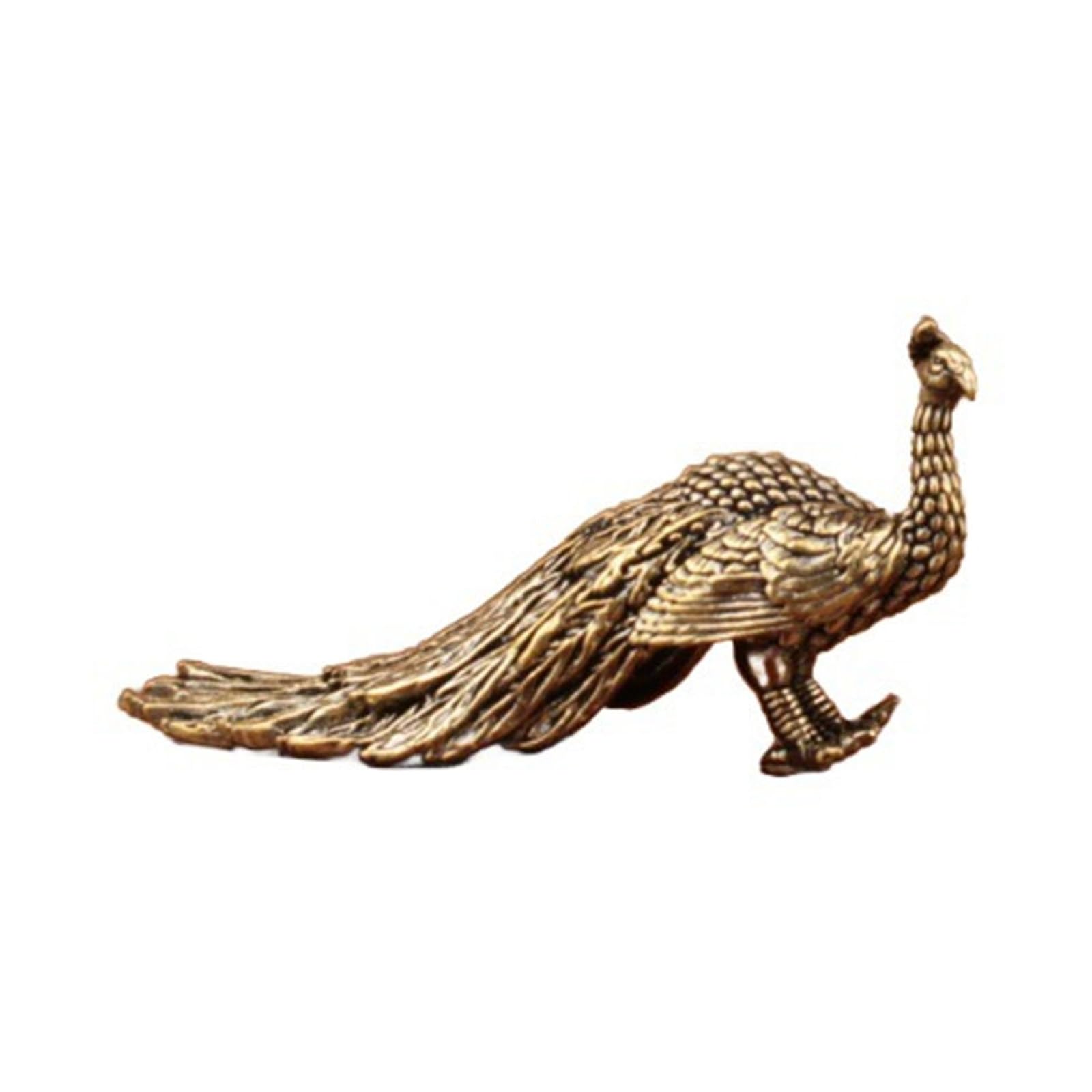 Lerpwige Brass Animal Shelf Decors Accent Peacocks Figurines Tabletop Centerpieces Home Decorations Retro Peacocks Decorative Objects Metal Animal Figurine