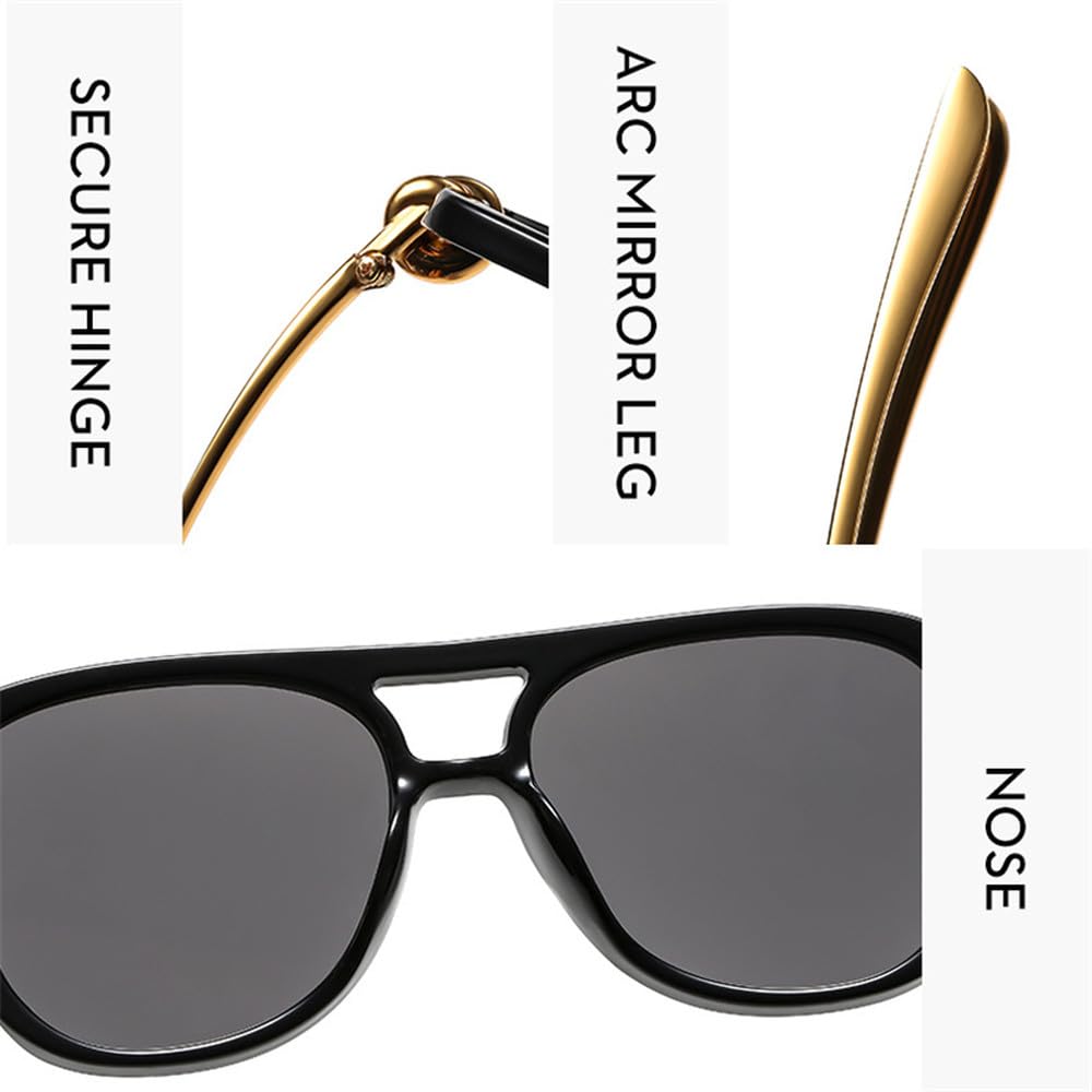 Okulary przeciwsłoneczne retro steampunk z metalową oprawką i gradient
