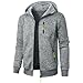 Muscularfit Mens Big and Tall Cardigan Sweater Fall Fashion Long Sleeve Hooded Sweatshirts Causal Solid Athletic Workout Coat Men's Cardigan Sweaters Gray XL
