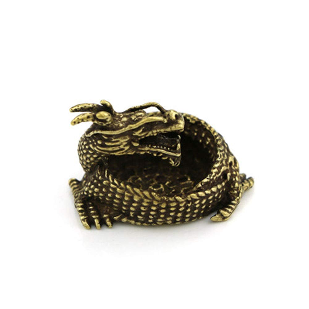 Retro ashtray bronze Chinese living room office panlong ashtray small ornaments pure copper craft