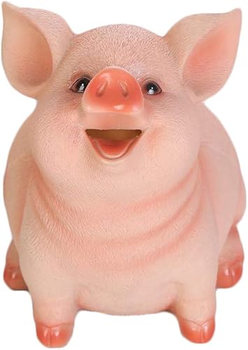 SEWACC 1 hucha de cerdo de resina, banco de monedas inastillable, con forma de cerdo, caja de dinero con forma de cerdo, maceta de ahorro para niños