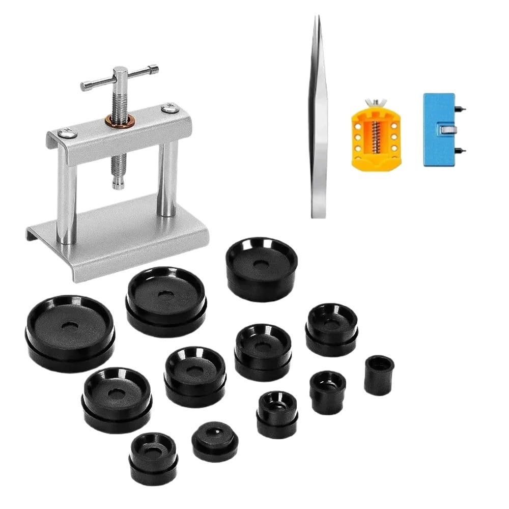 Uhrmacher-Gehäuseboden-Presswerkzeug-Set – rutschfeste Nylon-Einpressbacken, Gehäuseverschluss-Reparaturset (Set616pack)