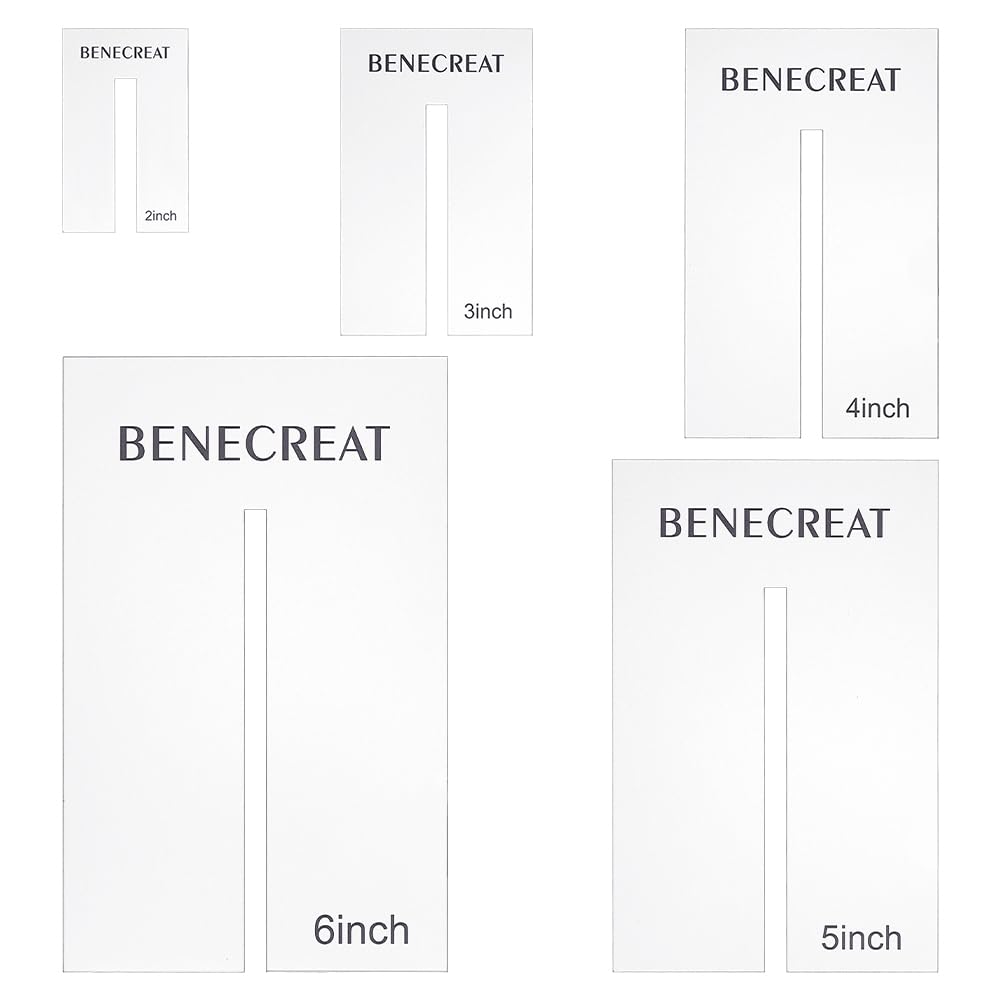 BENECREAT 5 pezzi modelli di produttore di arco, tavole a fiocco in acrilico 5/ 7,6/ 10/ 12,7/ 15,2 cm, strumento da cucito artigianale per la fabbricazione di nodi, artigianato, fessura: 8 mm