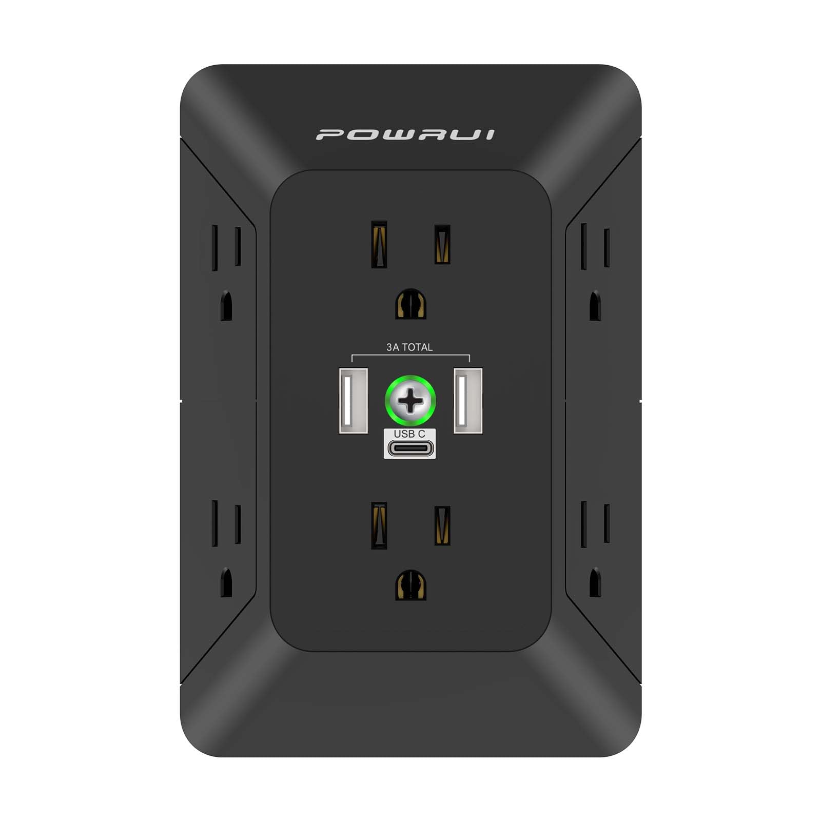 Multi Plug Wall Outlet Night Light, POWRUI 6 Outlet Extender & 3 USB Ports — Amazon image 19