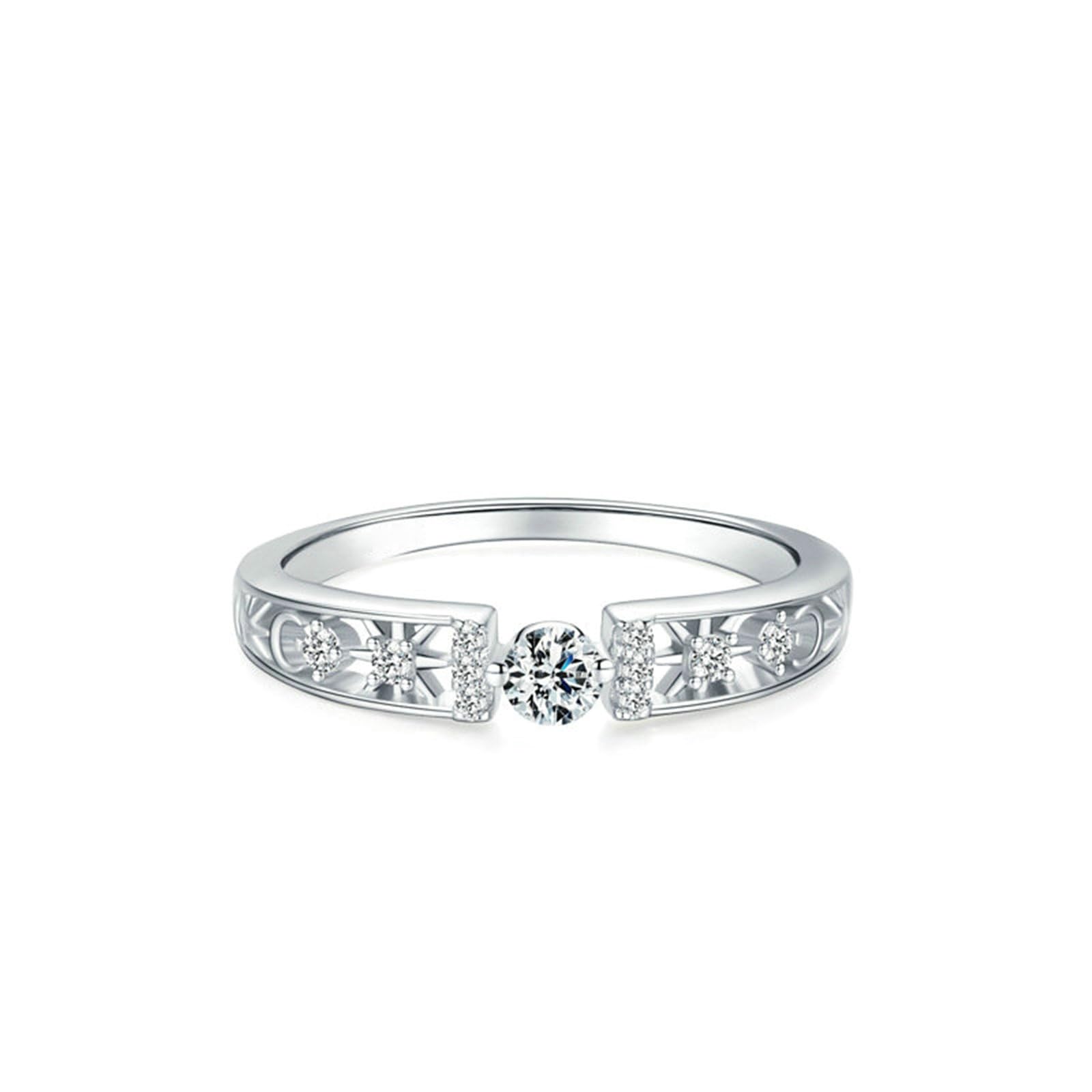 Alianzas de oro auténtico con diamante cultivado en laboratorio, anillo de boda de oro blanco, elegante anillo de boda para mujer