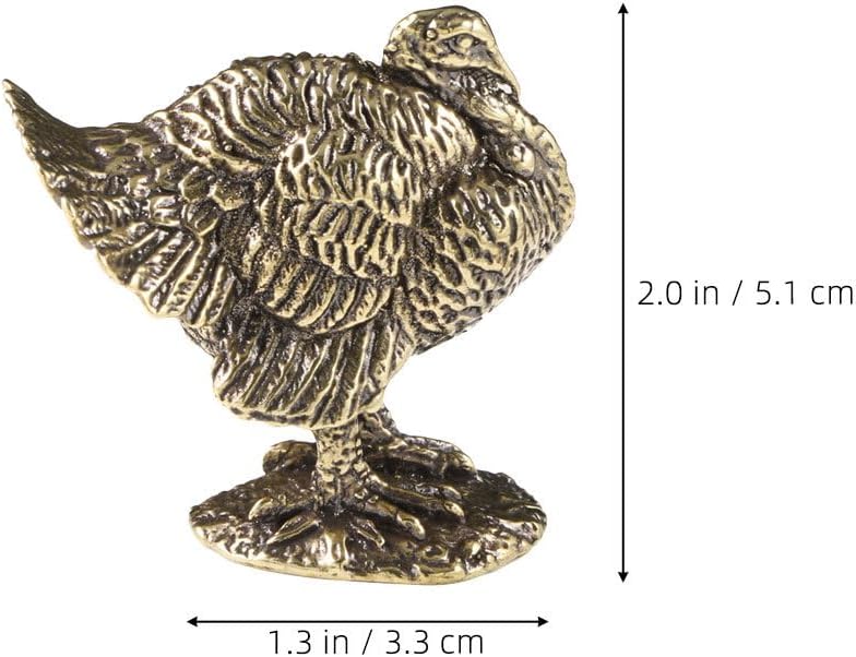 Toddmomy Mini Turkey Figurine Turkey Statue Desktop Animal Decor Sculpture Collectible Figurine for Desk Shelf Home Decor Thanksgiving Display 2.00 X 1.29 X 1.29 in image 4