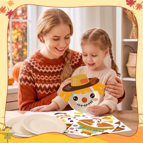 WATINC DIY Fall Scarecrow Thanksgiving Paper Plate Art Kits（18Pcs） - image 4
