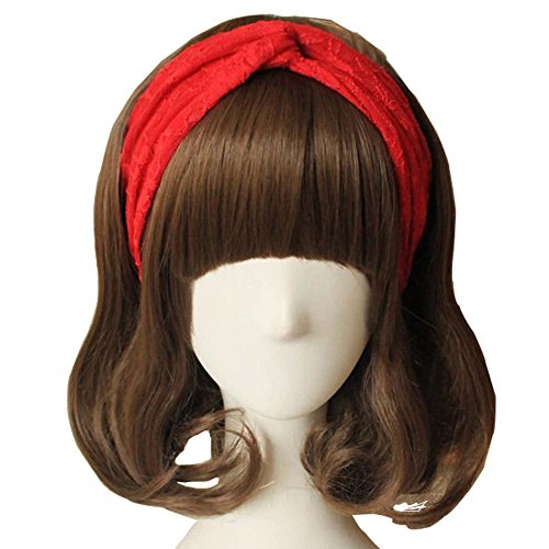Wowlife One Pieces Lady Women Girls Elegent Lace Twist Head Wrap Headband Hoop Accessory Tie Hairbands Headbands Turban Twist Hair Band (Red)