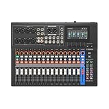 YAMAHA MGX16V Digital Mixing Console – Professional Audio & Video Mixer with Touch LCD Control, HDMI-USB Capture, Bluetooth Audio, Dual USB and microSD Recording – Black