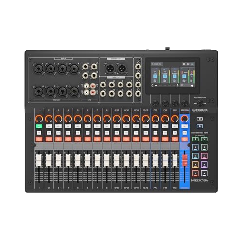 Yamaha MGX16V 22ch Digital Mixing Console, Dual USB-C Audio/Video Interface, Includes Cubase Al, WaveLab Cast LE, Basic FX Suite and Steinberg Plus Software Bundle, Black MGX16V B