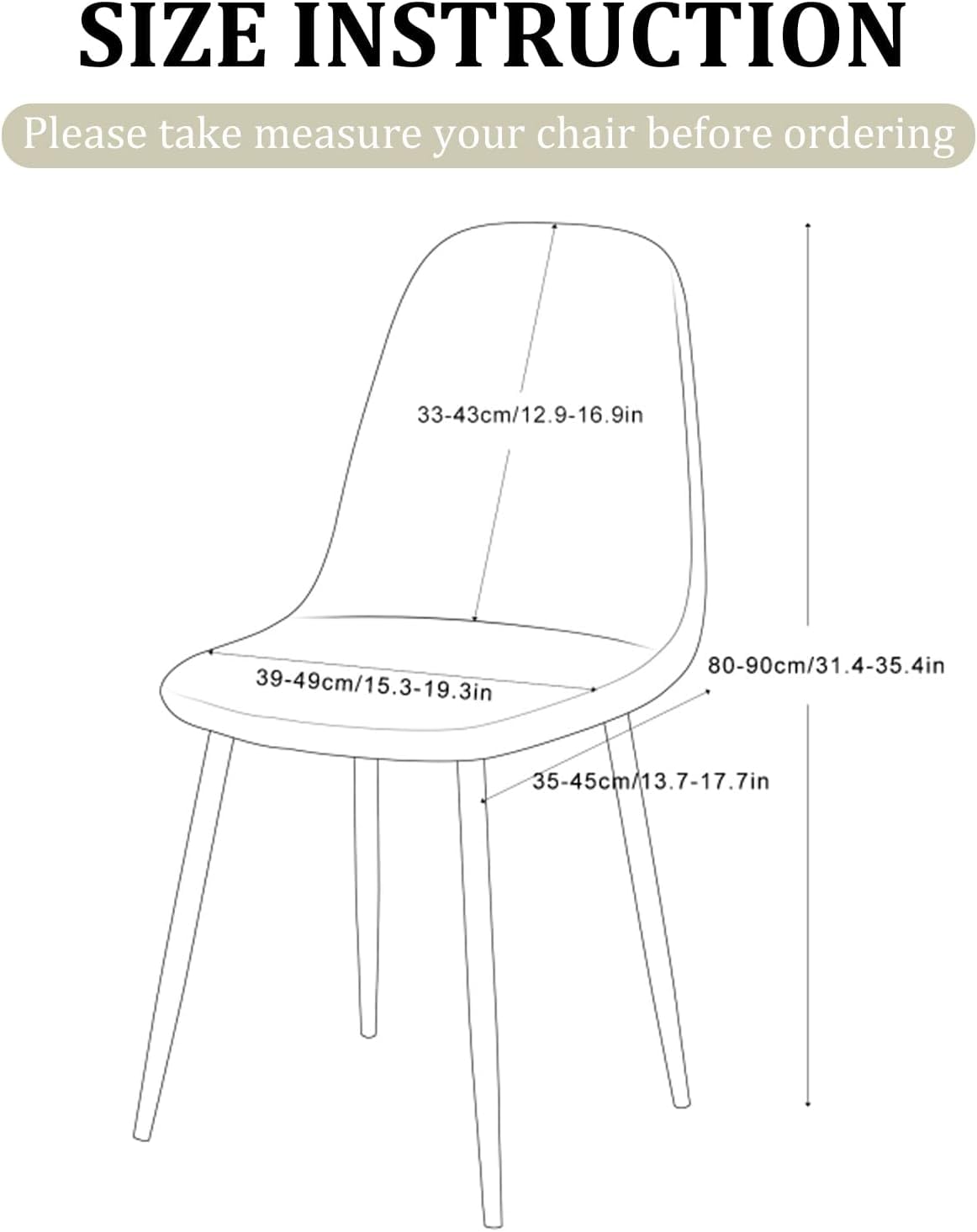 KELUINA Mid Century Modern Chair Covers Set of 2/4/6, Style Shell Dining Accent Side Chair, Upholstered (Light Gray, 2 PCS) - Image 4