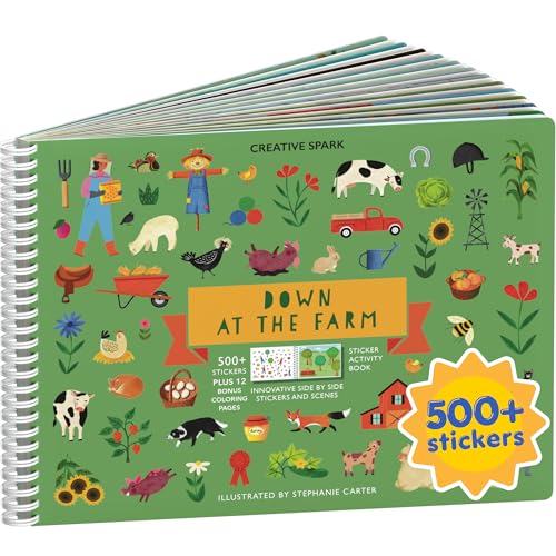 Farm Animal 500+ Kids Sticker Book by Cupkin Toddler Airplane Travel Activity Coloring and Sticker Book Road Trip Essentials 12 Coloring Pages 12 Scenes for Ages 28 Years
