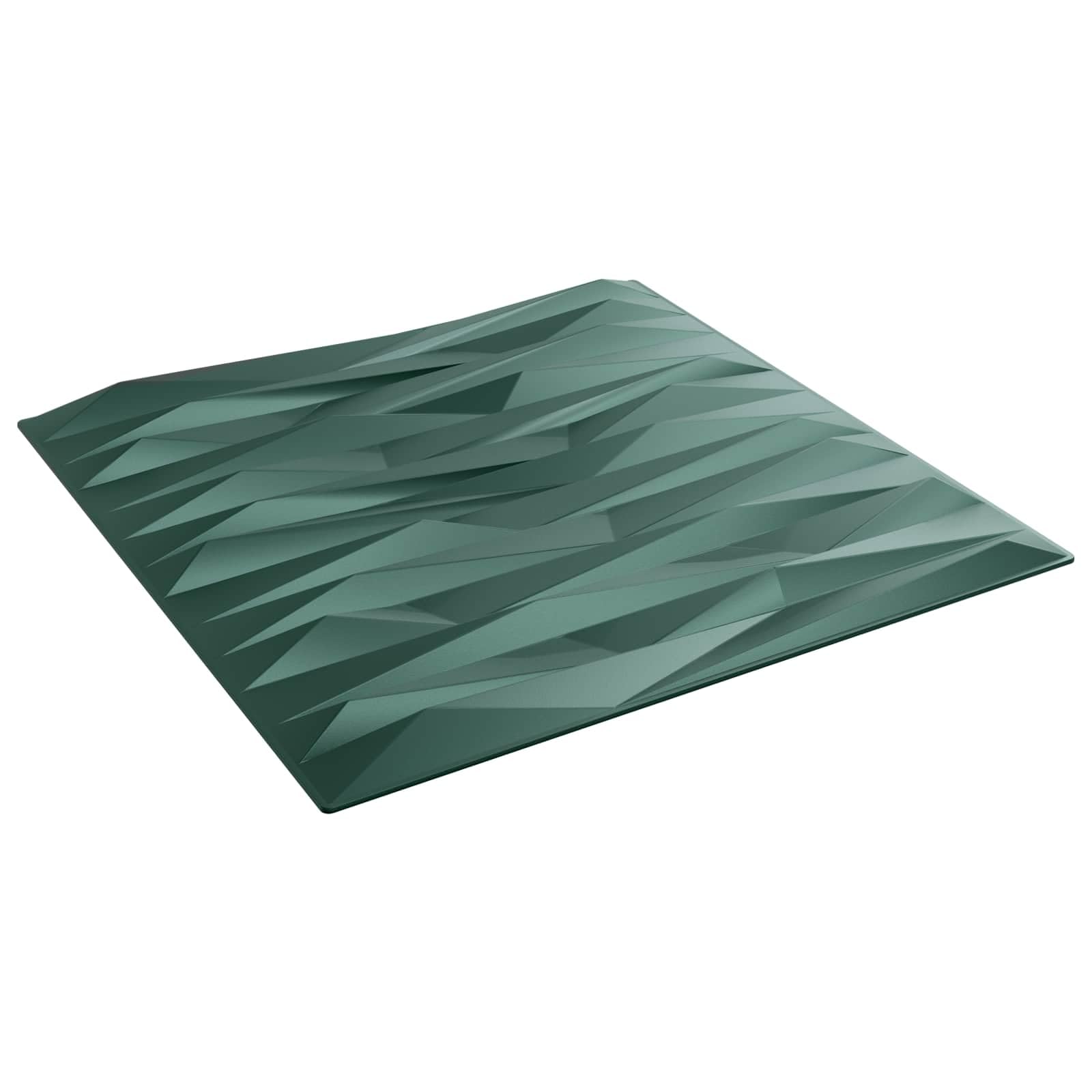 XPS - Paneles de pared 3D de espuma XPS de 50 x 50 cm, aspecto de piedra verde, revestimiento de pared verde, juego de 24 unidades para salón, dormitorio, decoración DIY