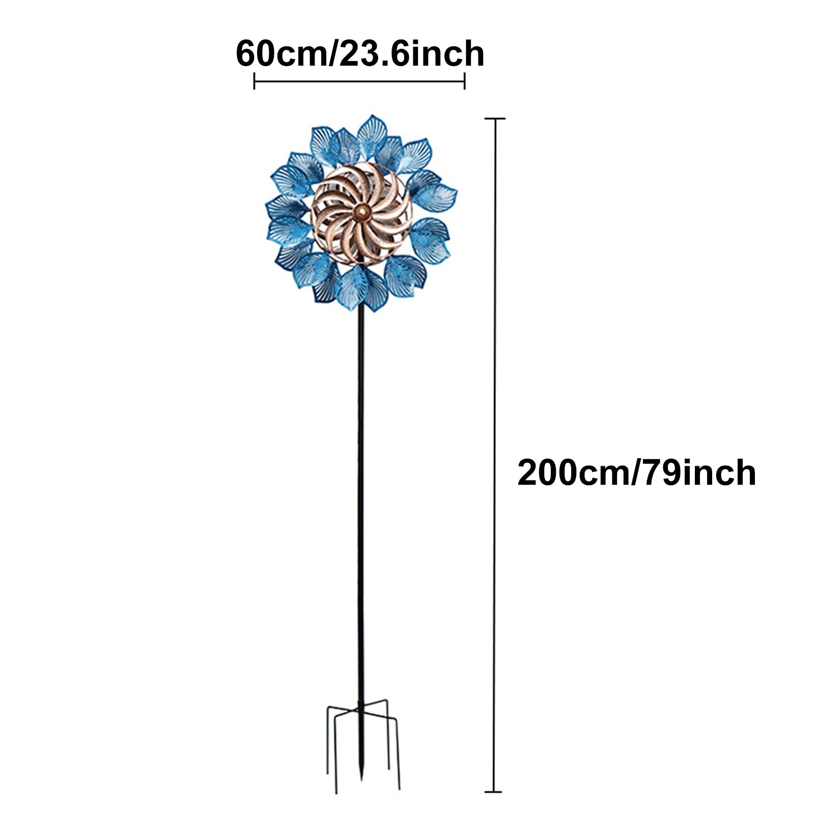 Girandola a Vento in Metallo,200cm Grandi Mulini A Vento da Giardino Girevole a 360 Gradi,Mulino a Vento for Giardino Esterno Terrazza Decorazione del Paesaggio del Cortile del Prato
