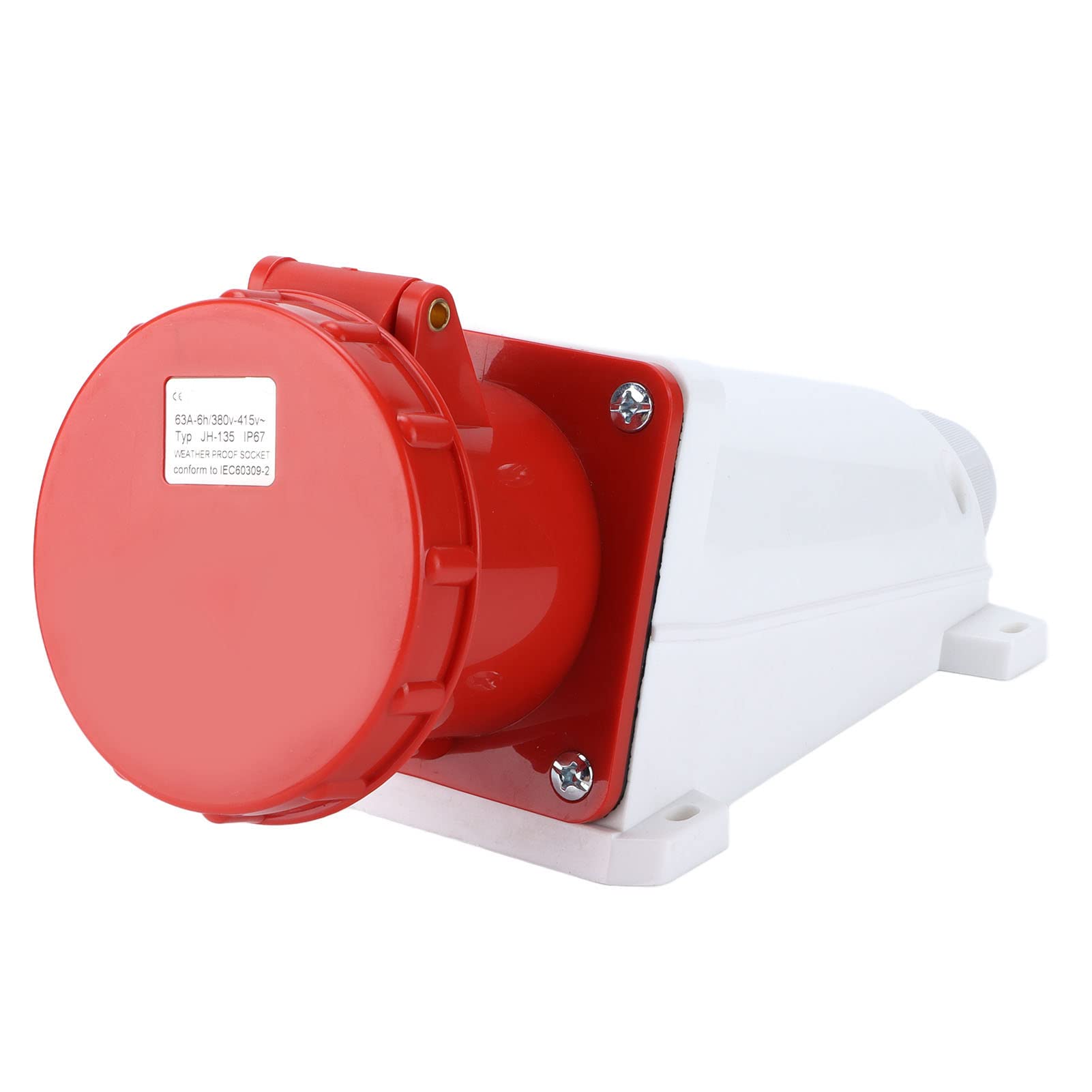 Gniazdo wtyczki przemysłowej 5-pinowe, 3-fazowe wodoodporne, wytrzymałe 380 415 V 63 A Zestaw złączy IP67 3P+N+E do produkcji przemysłowej na placach budowy PA66 Guma mosiężna