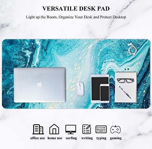 Image of Auhoahsil Large Gaming Mouse Pad, XXL 35.4 x 15.7 in Office Desk Mat, Green