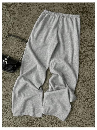 Image of SOLY HUX Women's Y2k Wide Leg Gothic Sweatpants Grunge Pants | Drawstring Waist, Streetwear
