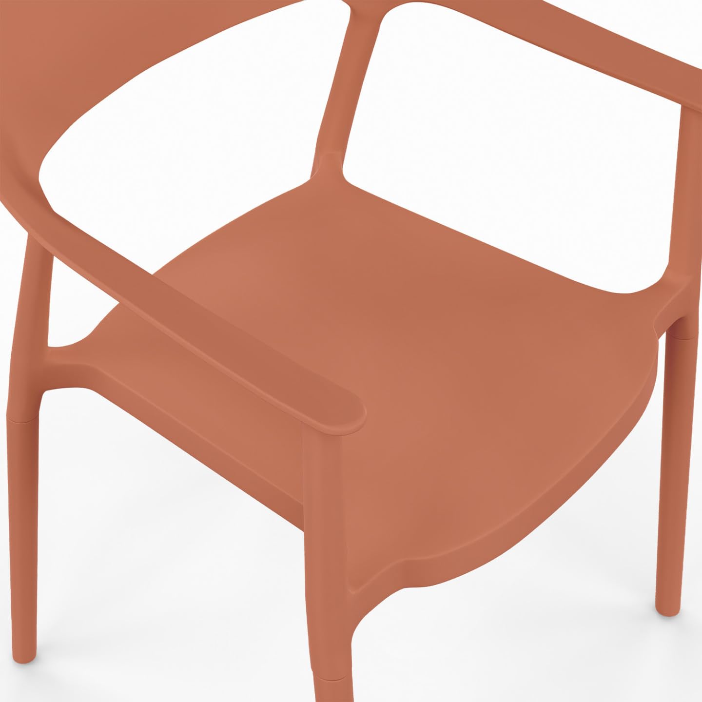 IDMarket - Lot de 4 chaises de Jardin empilables SUZON Terracotta