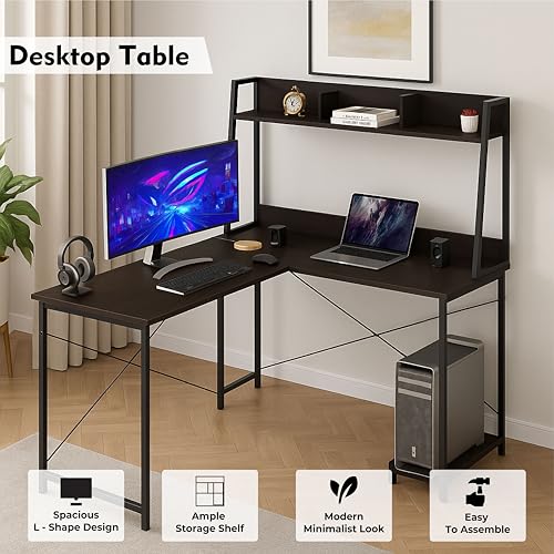 Image of Callas Computer Desk Home /Office Desk | Writing Study Desk | Laptop Table | Modern Simple Desk | Small Desks for Small Spaces | Sturdy Desk for Home, Office, Bedroom, Living Room (Black, ST-23)