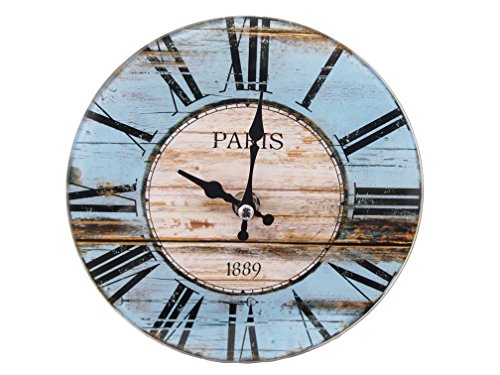 パール金属 卓上 ガラス 時計 置時計 掛け時計 兼用 ROUND 17cm 12A1801-2 N-8193