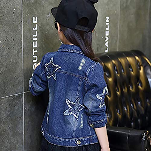 ASHER FASHION Denim Jackets Girl Denim Jackets Classic Basic Button Down Coat Girls' Outwear4