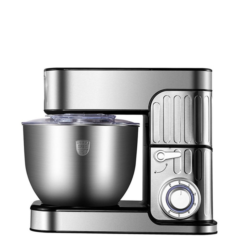 1000W Robot De Cocina Función De Pulso Con De 6 Velocidades Batidora Amasadora Reposteria Incluye Cuenco De Acero Inoxidable, Gancho Para Masa, Batidor, Batidor Para Cocina Horneado Pastel Huevo Crema