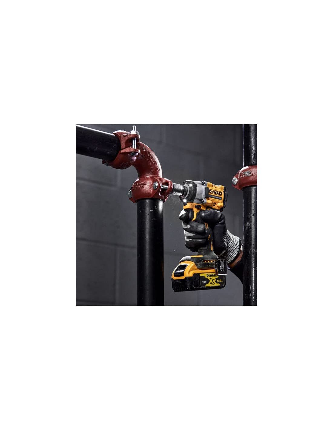 DeWalt Llave Impacto sin escobillas XR 18V 1/2" 406Nm con anillo de retención con 2 baterías Li-Ion 5Ah y maletín TSTAK, Multicolor