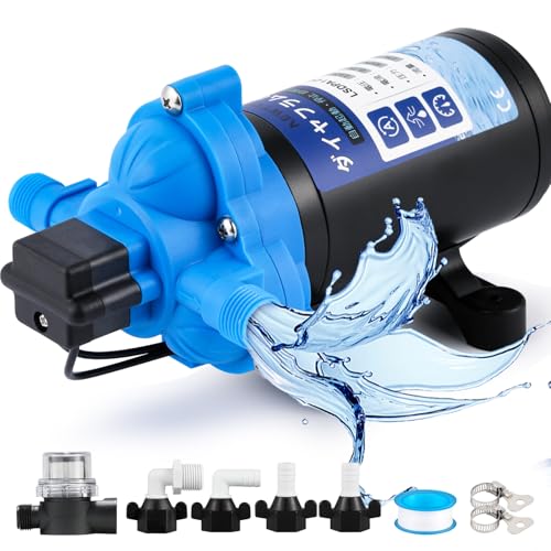 NEWTRY ダイヤフラムポンプ 33シリーズ 給水 排水ポンプ 15L/min 45Psi 揚程31m 110V 自吸式 自動起動・停止 圧力スイッチ 圧力調整可能 庭の水やり、液体充填、キャンピングカー、家庭用水など用 水道水、海水、雨水などに適用 加圧 吸い上げ 排水 大流量 フィルター付き (110V)