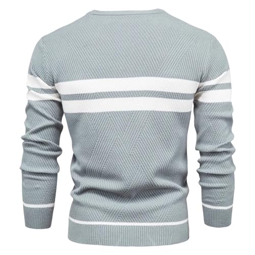 Autumn Pullover Men'S Sweater O-Neck Patchwork Long-Sleeved Warm and Soft Slim Casual Sweater2