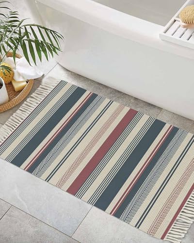 Tapete Boho Colorido Rectangular 2x3 Pies con Flecos