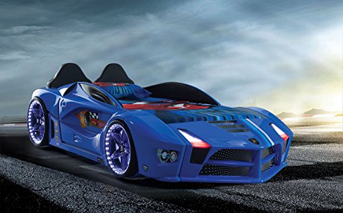 Preisvergleich Produktbild KRD Autobett in Blau Luxury mit LED Beleuchtung