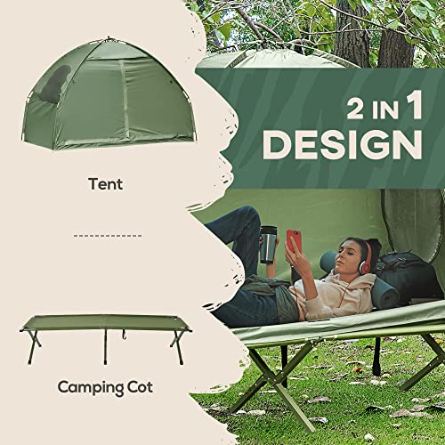 Carpa plegable para camping individual verde miniatura 5