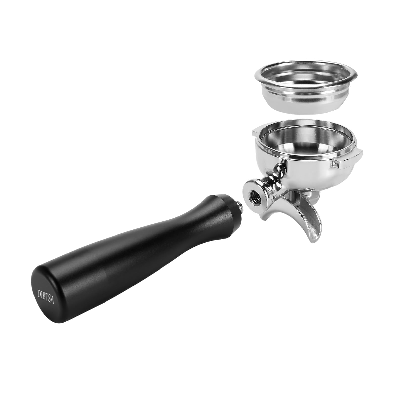 Espresso SiebträGer 58mm Doppelauslauf FüR Kompatibel mit E61-Brühgruppe, Flair 58, ECM, Rocket, Sanremo, Synesso, Slayer Ersatzteile für Espressomaschinen,Griff Aus Eloxiertem Aluminium