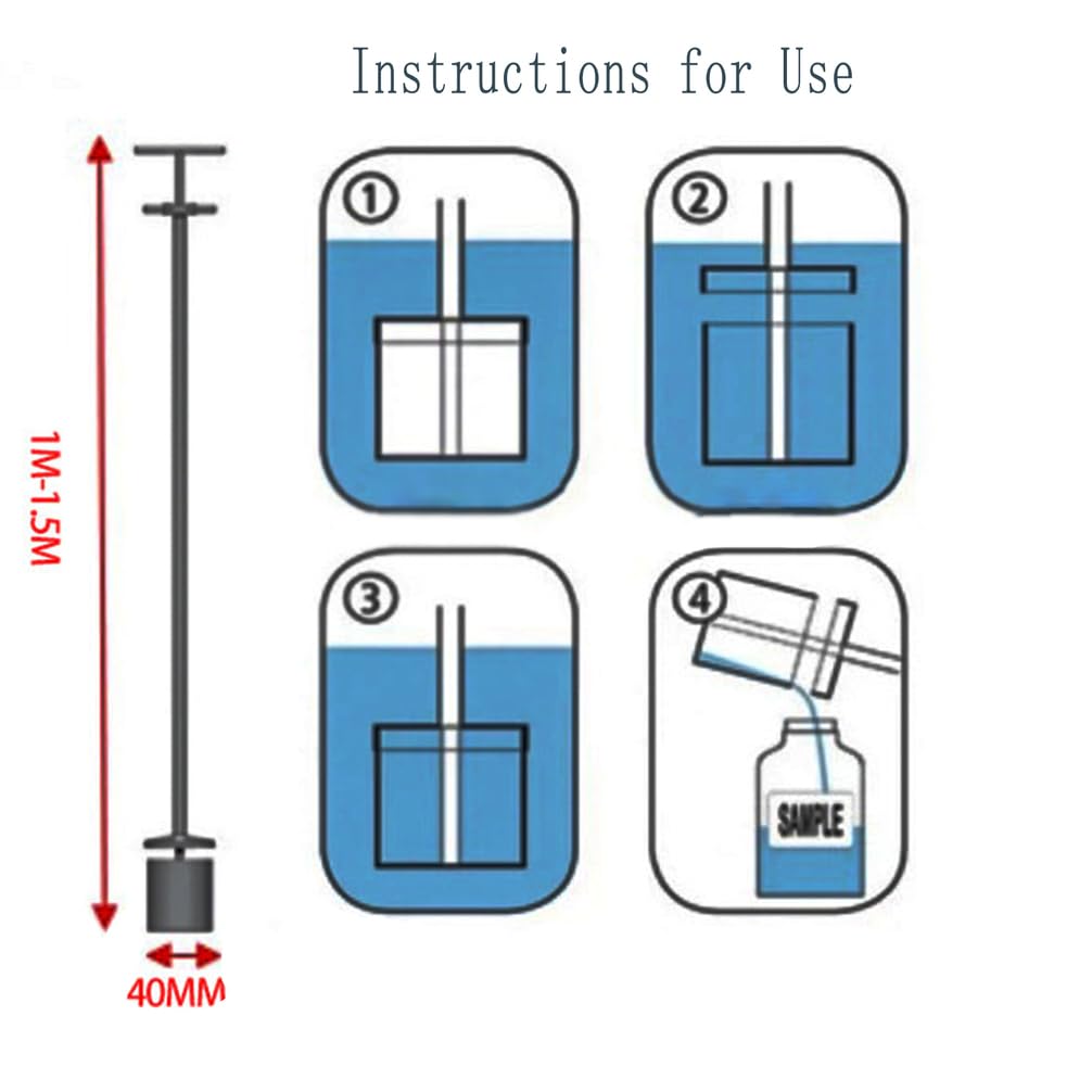 Tubo De Muestreo De Líquidos, Varilla Flexible para Recolección De Muestras De Agua, Sonda De Muestreo para Tuberías, Ríos Y Zonas De Difícil Acceso,304 100ml,0.5m/1.64ft