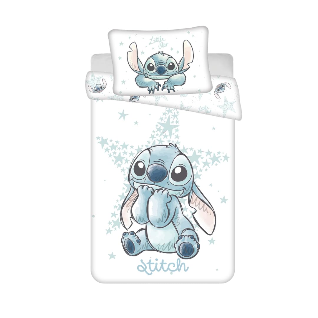 My sweety pop - Parure de lit pour bébé Stitch- 2 Pieces - Enfant - Housse de Couette - Réversible - 100 x 135 - Taie d'oreiller - 40 x 60 cm Literie - 100% Coton