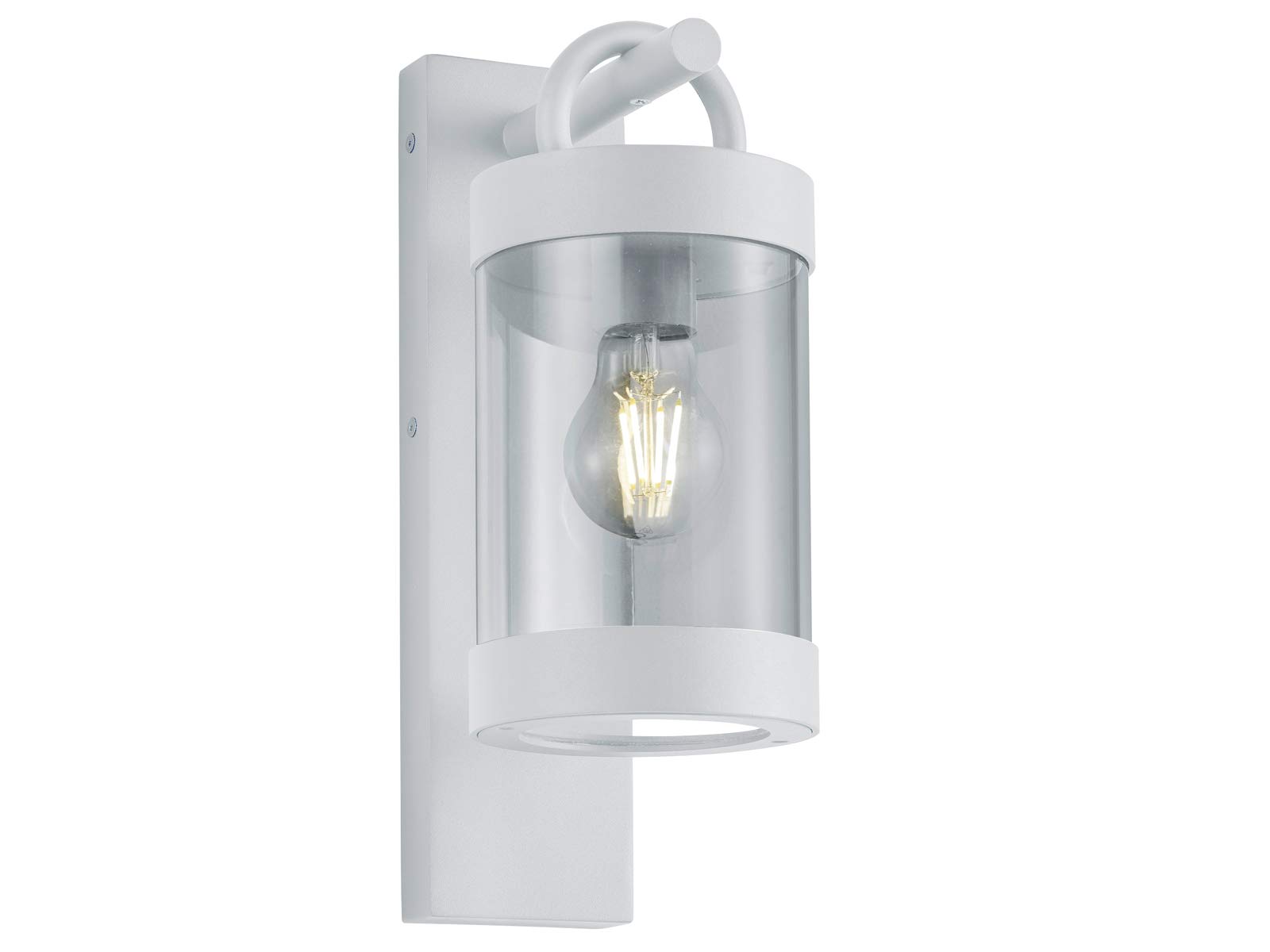 meineWunschleuchte Außen-Wandleuchte Weiß, Außenlaterne für Haus Wand, | Höhe 33cm, mit E27 LED, Außenleuchte Landhausstil Wandlaterne für Wand Beleuchtung außen IP44
