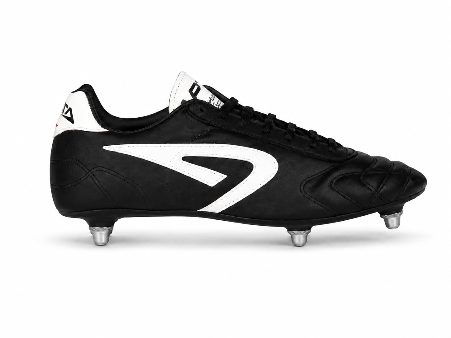 Scatto Rugby | Scarpe da Rugby in Vera Pelle | Suola Soft Ground per Terreni Morbidi, Bagnati e Fangosi con 6 Tacchetti Intercambiabili e Plantare Antishock | Stabilità e Trazione Made in Italy