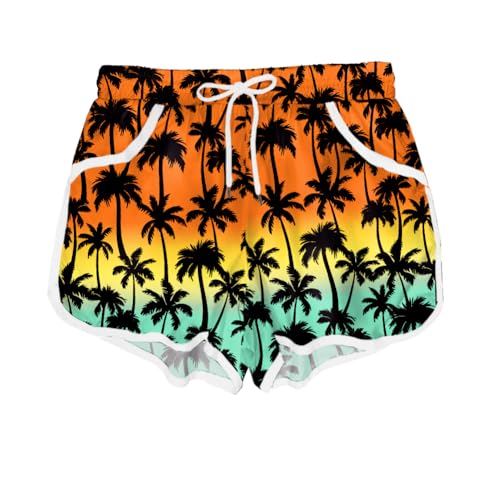 Image of Deerose Kids Hawaiian Swim Board Shorts Quick Dry Active Swim Trunk 5-14 Years