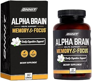 Onnit Alpha Brain Premium Nootropic Brain Supplement, 90 Count, for Men & Women - Caffeine-Free Focus Capsules for Concentration, Brain & Memory Support - Brain Booster Cat's Claw, Bacopa, Oat Straw