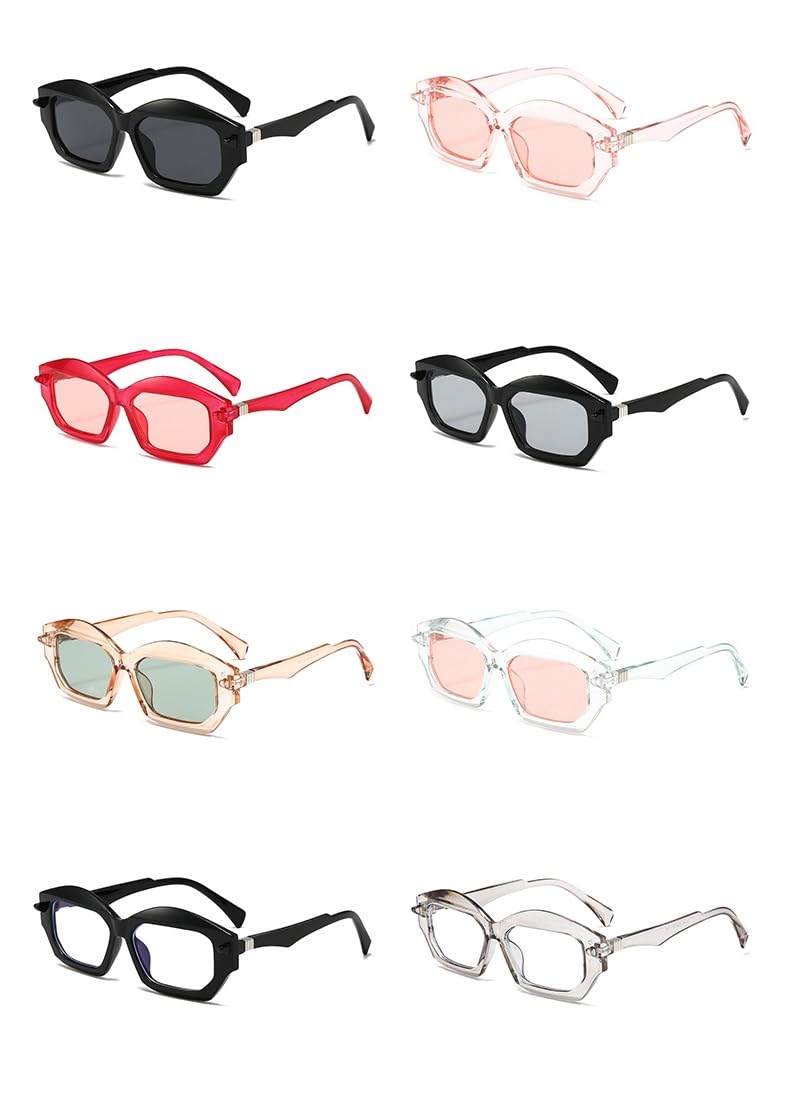 AUGEN Hexagon Kunststoff Sonnenbrille Fashion Unisex UV400 Schutz Large Size (199)