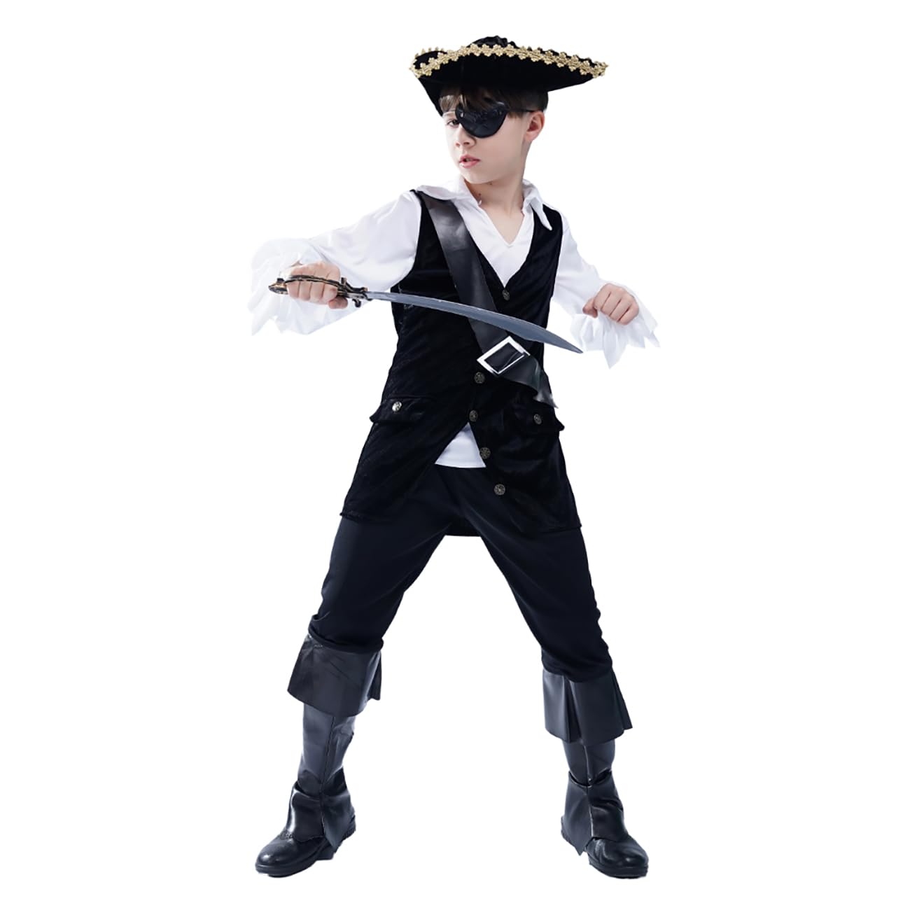 Costume da Pirata Nero Cool Deluxe da Ragazzo
