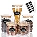 Aokyom® Barattoli Cucina con Coperchio,Vasetti Vetro Set di 5 Barattoli Vetro con Coperchio Ermetico Legno Bambù e Rondella Silicone per Cereali Spaghetti Tè Caffè Biscotti 2x650ML 2x1000ML 1x1700ML