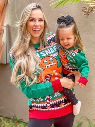 IFFEI Ugly Christmas Sweater for Women Men Kids Cute Family Matching Pullover Knit Jumpers for Holiday Party3