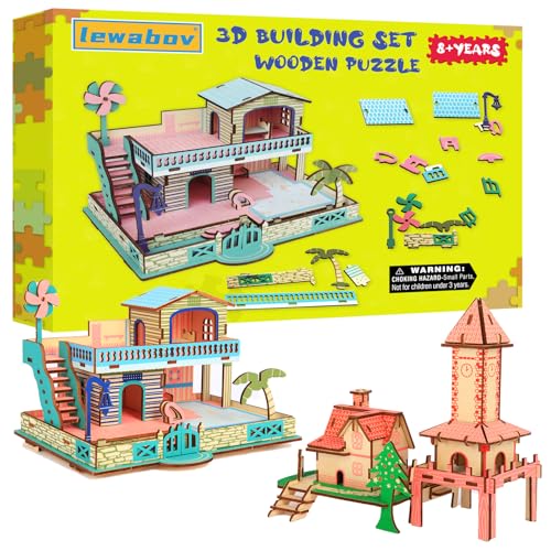 3D Wooden Puzzle,3D Architectural Model Building Set for Teens and Kids Ages 8+,Coffee Table Decor,Arts and Crafts for Kids. (Classic)