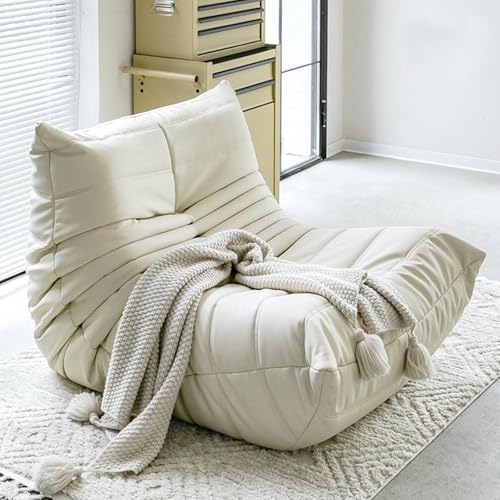 XUXIAO Sofá de salón de Piso, Sillón puf de Esquina, Silla de meditación, Sofá puf, Cómoda Silla de Lectura, para Dormitorio y Sala de Estar White