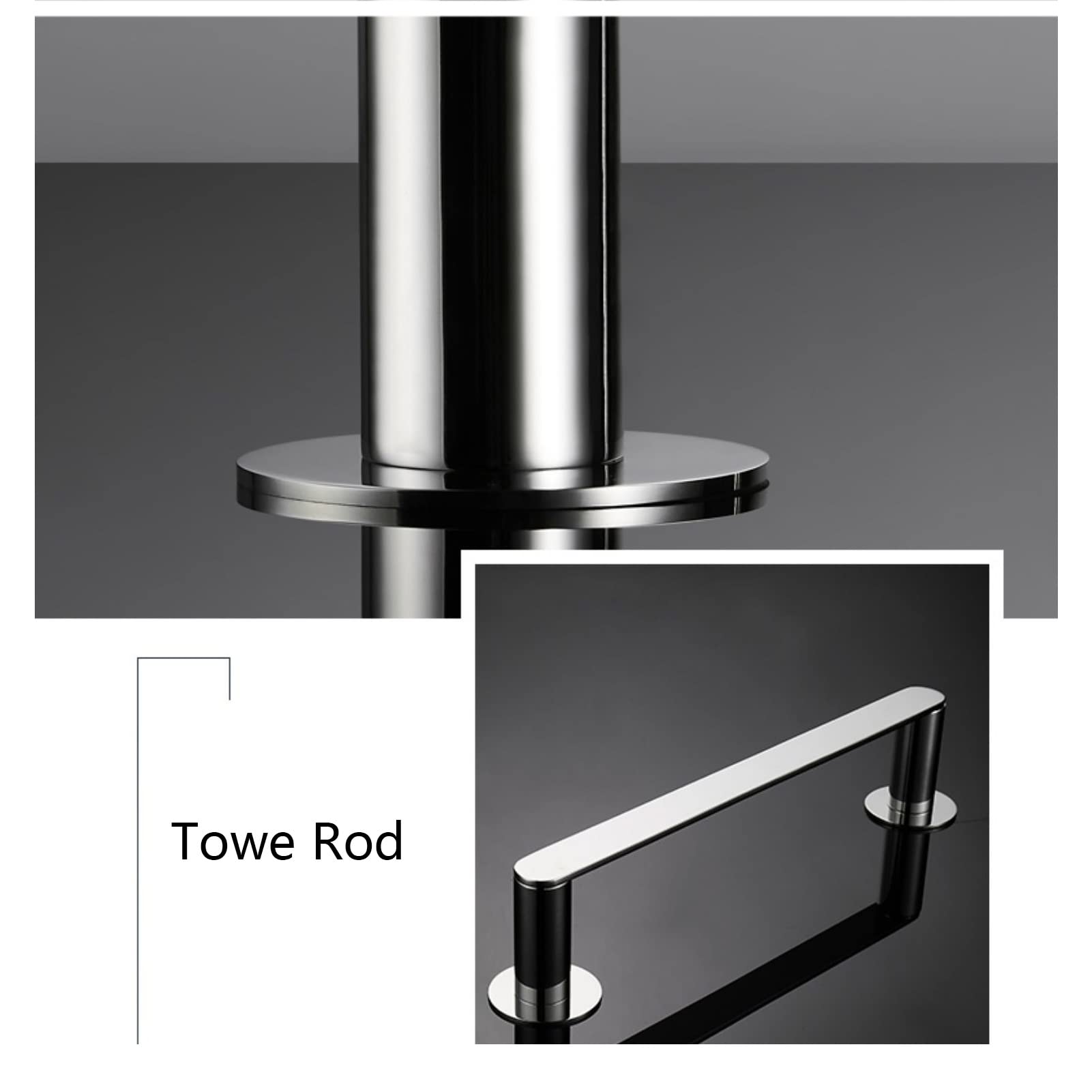 Portasciugamani in Acciaio Inossidabile, Portasciugamani Rotondo Porta Asciugamani a Parete Porta Asciugamani per Bagno o Cucina, 30cm - 100cm Opzionale, Finitura Argento Lucido (Dimensioni