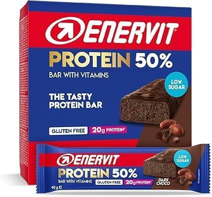 Enervit, Protein Bar 50% Dark Choco, Barrette Proteiche, 20g...
