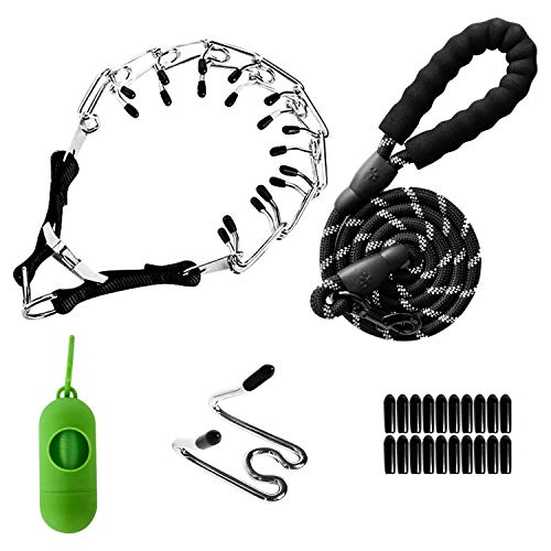 The Adjustable Black Pinch Dog Training Collars 11 Adjustable Dog Pinch Collar, Chrome Plated Dog Choke Pinch Training ...