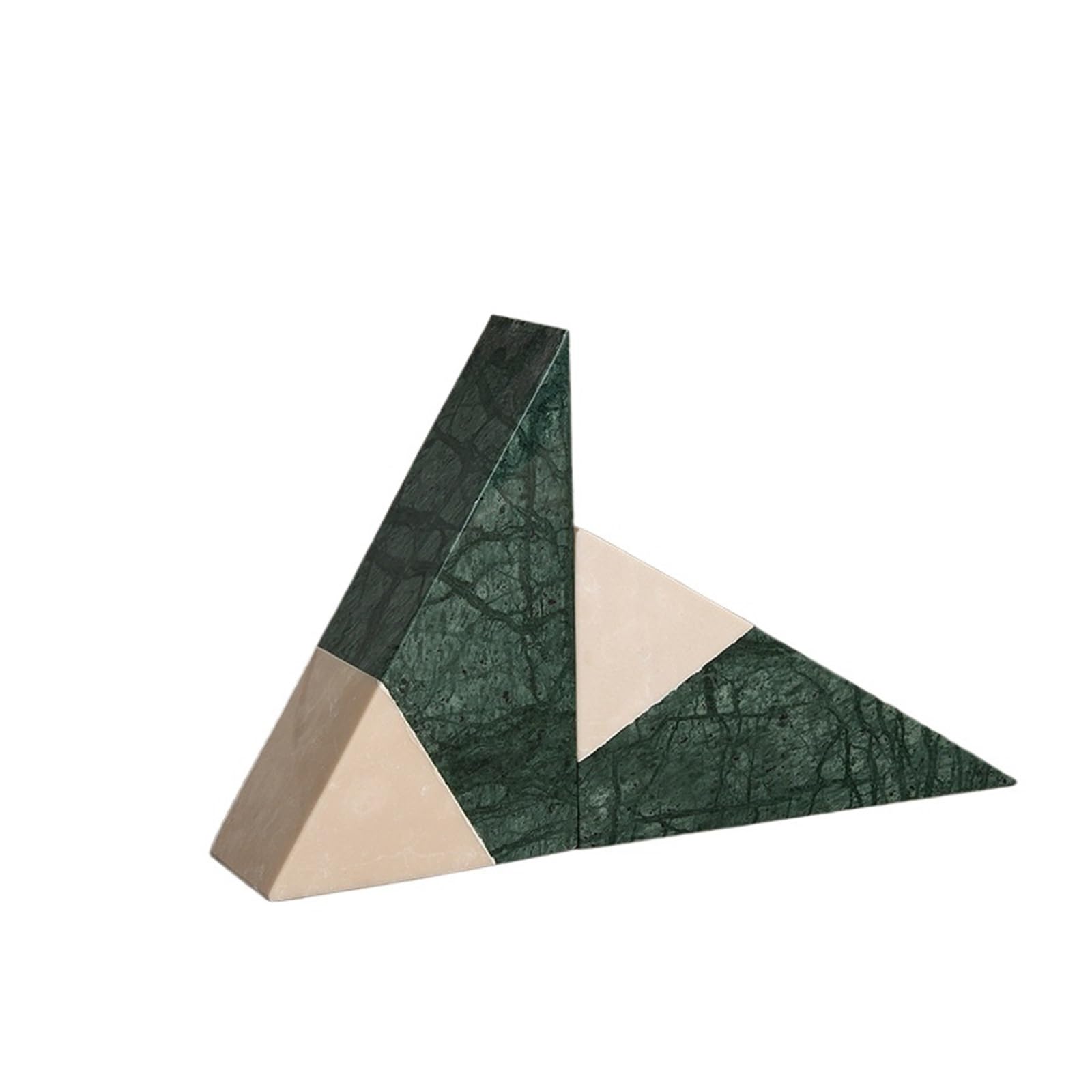 Zhouxyfdc Pair Marble Bookend Green Marble Bookends Retro Travertine Book Stand Holder Home Decoration