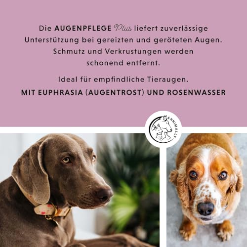 Annimally Augenpflege Plus - Natürlicher Augenreiniger für Hunde & Katzen, mit Euphrasia & Rosenwasser, 30 ml